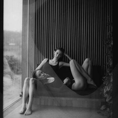 Woman in a sitting meditation pose.